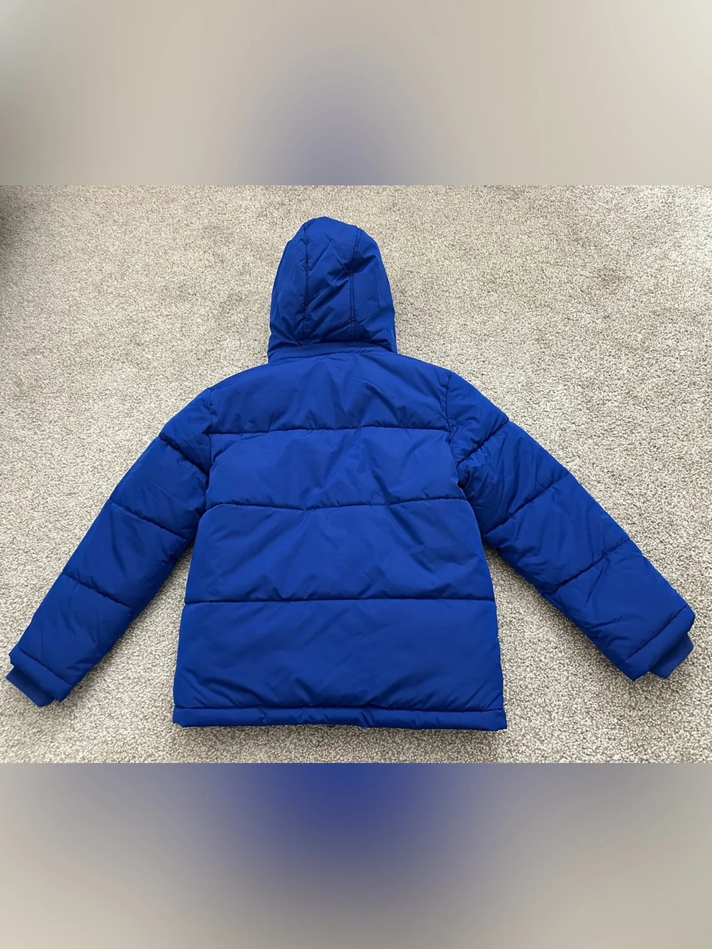 Children’s Royal Blue Hooded Puffer Jacket (Removable Hood)